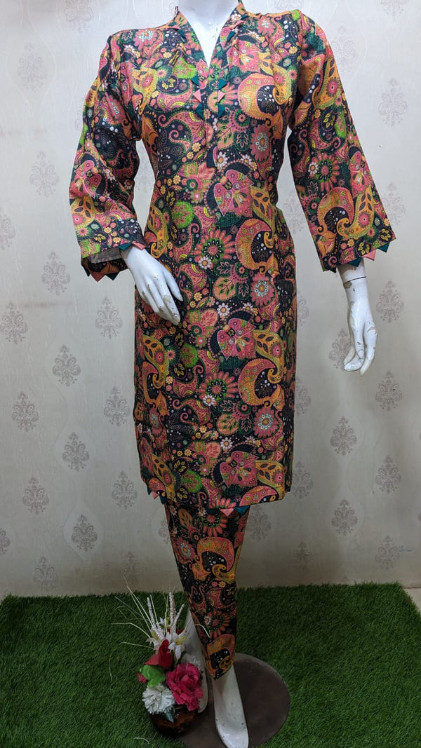 Khaddar Fabric D# 05 | 2PC Stylish Stitched Allover Printed