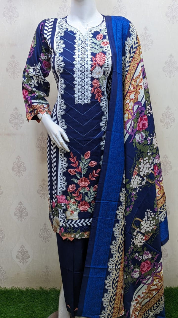 Bin saeed D#5 |best quality lawn fabric with beautiful printed lawn dupatta