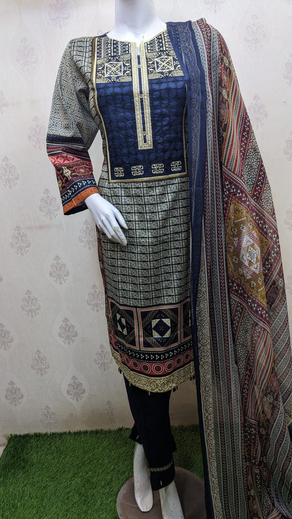 Gul Ahmed D#21 |best quality lawn fabric with beautiful printed sheffon dupatta